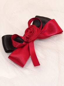 قطعة واحدة من مشبك شعر نسائي بريشة وفيونكة مرصعة بالراين ذو طراز بالية راقي، بألوان أحمر وأخضر وأزرق وبنفسجي وزهري وشمبانيا وبيج، إكسسوارات شعر أنيقة وجذابة للنساء - متعدد الألوان - مشاهدة 5