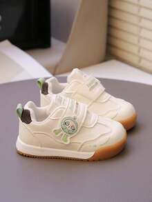 1 Pair Unisex Flat Casual Sneakers, Soft Sole Non-Slip Infant Walking Shoes, Fashion Versatile Student Running Shoes, Suitable For All Seasons - Green - View 2