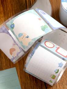1pc Writable Die-Cut Washi Tape, Soft & Fluffy Memo Series, Cute Marking Sticker Tape For Journaling - Multicolor - View 7