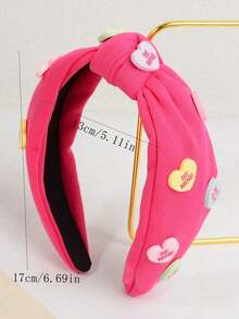 1pc Sweet & Elegant Solid Color Fabric Letter Heart Headband, Wide Knotted Headpiece For Women, Suitable For Party, Valentine's Day, Casual Wear, Gift For Girlfriend ,Hair Hoop Hairband For Women ,Diadema - Nhiều màu - Xem 4