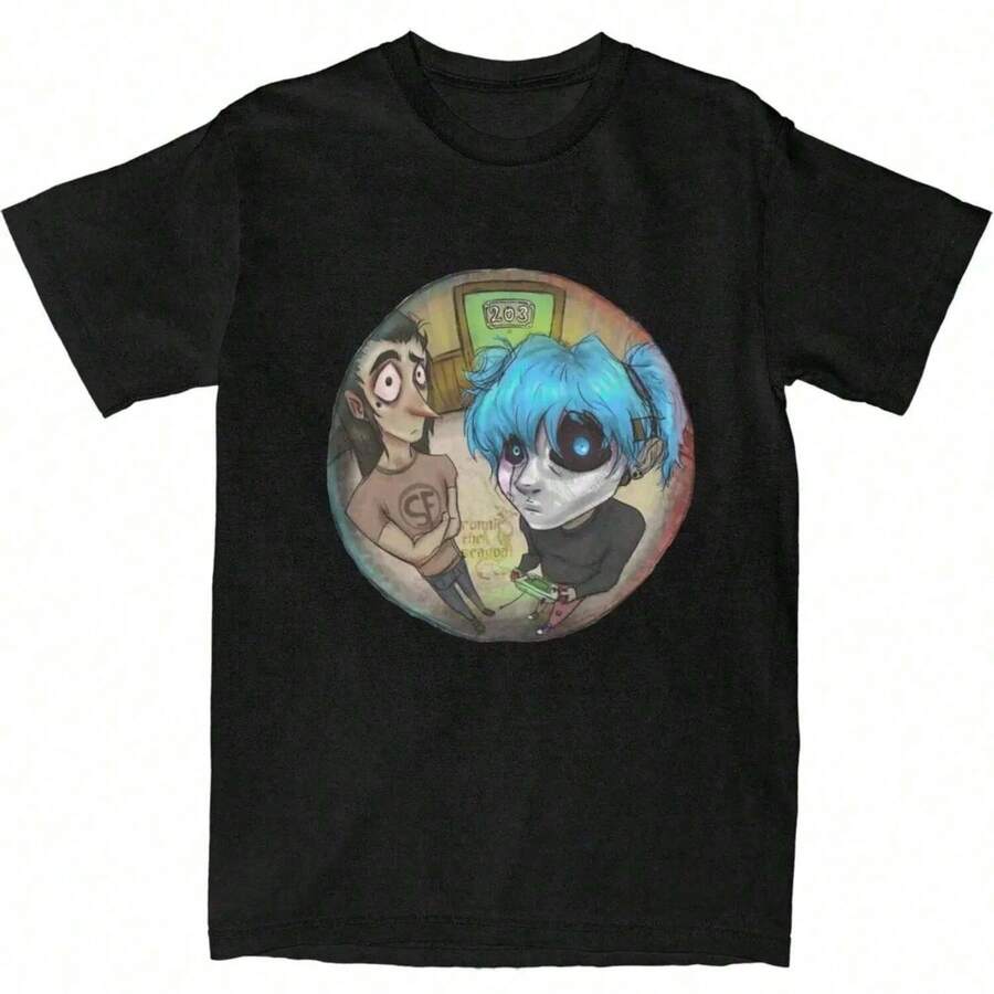 Sally Faces Sal Fisher Outfits T-Shirt Men Women Empty Hallways  Pure Cotton Unique Tee Shirts - 黑色 - 查看 1