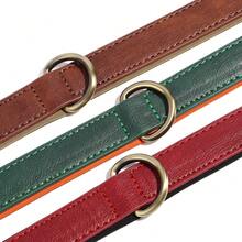 1pc Brown Adjustable Pu Leather Dog Collar With Soft Microfiber Lining For Small & Medium Dogs - Brown - View 11