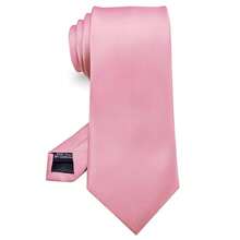 RBOCOTT Solid Color Tie Formal Necktie For Men,Pink - Pink - View 1