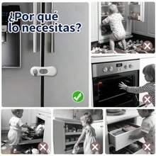 Lumbor37 Seguros para Cajones 8 Pcs, Seguros para Puertas y Cajones Bebé, Adhesivo de Resistencia, Apto para Armarios Refrigeradores para Proteger  Bebé(default) - Multicolor - Ver 8