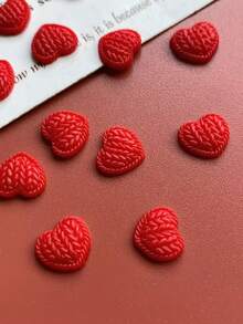 100 Peças Unhas para o Dia dos Namorados, Decorações de Arte de Unhas com Desenho em Forma de Coração, Ornamentos de Unhas DIY, Suprimentos de Unhas, Cores Mistas, Adequado para Encontros, Decorações de Unhas Diárias - Multicolorido - Visão 4