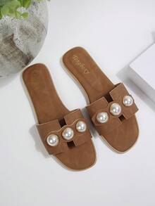 新款时尚女士平底凉鞋 - 鏽棕色 - 查看 4