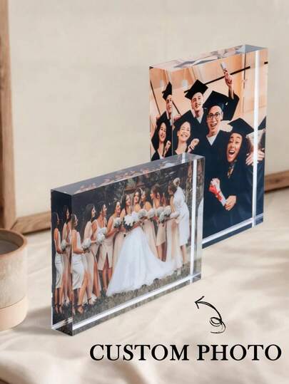 Ladrillos de fotos de acrílico personalizados, decoración de fotos de acrílico personalizada, regalo del Día de la Madre, decoración de Pascua, recuerdo de boda, regalo de fotos de acrílico personalizado, regalo personalizado, disponible en múltiples tamaños, regalo de aniversario, adecuado para Pascua, Día de la Madre, Día del Padre, Graduación, Día de San Valentín, Boda