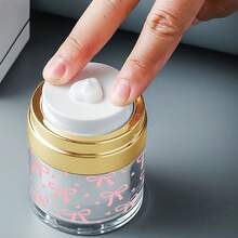 1 chai hút chân không trong suốt có nơ hồng và trái tim, hộp đựng mỹ phẩm du lịch màu vàng kim tiện dụng - Bình bơm tái sử dụng chống rò rỉ dùng cho kem dưỡng da mặt, serum, dầu - Mỹ phẩm có thể nạp lại với niêm phong chân không giúp bảo quản. - Vàng - Xem 4