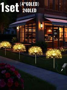 户外太阳能烟花灯，8种灯光模式，IP65防水，8种星爆灯光模式，户外节日景观草坪灯，适用于小径、花园、庭院、凉亭、草坪、门廊、露台、婚礼、派对、节日、聚会、情人节装饰 - 60/150/240/320/360颗LED灯珠（暖白光、彩色、白色） - 煙火 - 查看 17