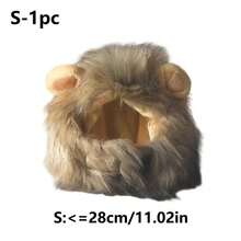 1件可调节狮子鬃毛假发，趣味造型帽，可爱猫/狮子头饰，可水洗狮子毛发装扮，带耳朵，佩戴舒适，适合小型猫/狗，猫咪服装，角色扮演和摄影，宠物配饰 - 彩色 - 查看 8