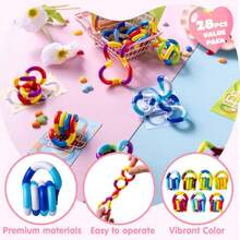 JOYIN 28 Pcs Valentine's Day Twist & Spin Fidget Chains With Cards, Multicolored Fidget S For Stress Relief & Sensory Play, Valentines  Gifts With Cards Classroom Prize Party Favors,38512924 - Nhiều màu - Xem 5
