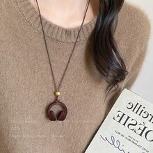 1 Piece Women's Mini Velvet Headphone Pendant Necklace, Niche Design, Unique & Versatile Sweater Chain Accessory - Multicolor - View 4