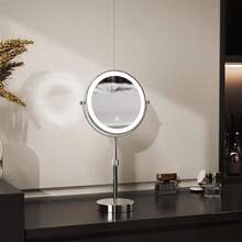 Espejo con Luz para Maquillaje Espejos para Maquillaje con Aumento 10X/1X Espejo de Tocador y Luz Led Espejo Maquillaje Portatil de Doble Cara 3 Modos de Colores Rotación de 360° - Pago - Ver 7