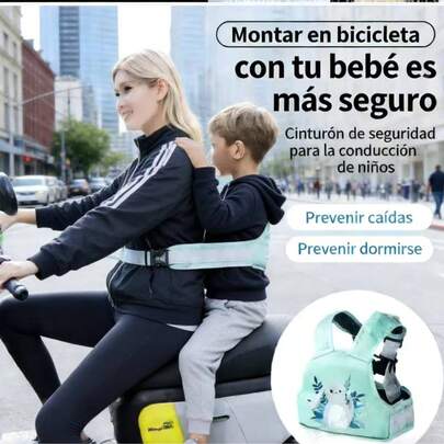 Correa ligera, compatible con bicicletas / motocicletas eléctricas  No es necesario sostener con una mano, libera las manos de los padres al andar  Doble uso (adelante y atrás), bebés menores de 3 años se mantienen estables sin volcarseDoble uso (adelante y atrás), bebés menores de 3 años se mantienen estables sin volcarse