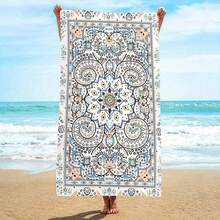 1pc Ultra-Fine Microfiber, Bohemian Style Beach Towel With Exquisite Pattern, Quick-Drying Microfiber, Strong Wrap-Around Design, Suitable For Beach And Pool Use, Beach Bath Towel - Multicolor - View 6
