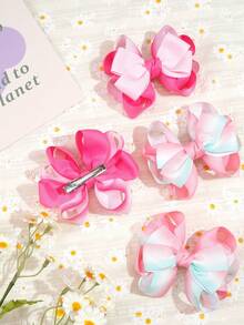 2 Presilhas de Cabelo com Laços Coloridos, Ideais para Meninas, Presilhas de Cetim com Vários Laços, Presilhas Tipo Jacaré, Acessórios de Cabelo para Adolescentes, para Uso Diário - Multicolorido - Ver 10