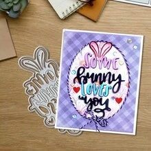 Creative Rabbit Metal Cutting Dies, DIY Scrapbooking Album And Embossing Stencil, Greeting Card Making Tool, Card Paper Cutting Crafts ,Gift Card Making Template Die Cuts. - Silver - View 6