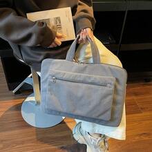 Corduroy Solid Color Tote Bag, Large Capacity New Style Men's Shoulder Bag