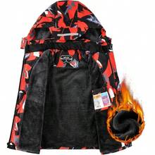 ''s Ski Waterproof Breathable Fleece Lined Windproof Hooded Snowboard Coats - 10-12 + Red Fighter - View 5