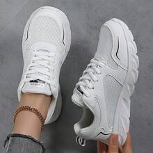 Teniși Low-Top din Plasă pentru Femei, Minimaliști și Versatili, Potriviti pentru Diverse Pantaloni, Pantofi Casual Funcționali pentru Femei, Pantofi de Lucru Eleganți în Tonuri Pastel, Eleganți și Fermecători pentru Locul de Muncă, Pantofi de Tenis la Modă pentru Femei, Pantofi de Running Ușori și Absorbanți de Șoc, Pantofi de Badminton Comozi și Respirabili, Flexibili și Ușori pentru Femei, Facilitând Mișcări Rapide, Pantofi de Mers Sănătos pentru Femei, Promovând Exerciții Fizice Sănătoase - alb - Vizualizare 17