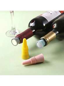 硅胶酒瓶塞，可重复使用啤酒调味瓶盖，保持葡萄酒新鲜，密封性好，适用于威士忌、红酒、香槟和啤酒 - 厨房酒吧配件 - 彩色 - 查看 4