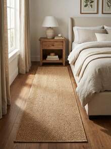 1pc Brown Faux Sisal Runner Rug, Made Of Premium Faux Sisal Material, Water-Absorbent Top, Perfect For Doormat, Runner Rug, Platform Best-Seller, Personalized Home Decor, Fashionable Home Decor, Popular Among Young People, Suitable For Living Room, Porch, Study, Dining Room And Other Areas, Machine Washable, New Style This Year, Multiple Sizes Available, Housewarming Gift, Christmas Gift - Brown - View 5