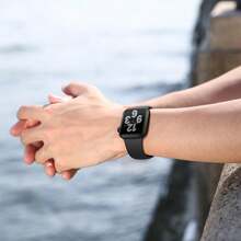 Soft Silicone Sport Band Compatible For Watch Bands Women Men, Waterproof  Strap Fits 38mm 40mm 41mm 42mm 44mm 45mm 46mm 49mm Watch Ultra 3/2/1 And Series 11/10/9/8/7/6/5/4/3/SE,42mm(Series321)/44mm/45mm/46mm/49mm,Black - Black - 查看 5
