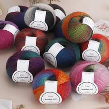 Luxury Worsted Rainbow Soft Icelandic Yarn, Wool Gradient Multi Color Yarn For Knitting/Crochet Total Length 180m (196yds, 50g) - N4-1PCS - Xem 7