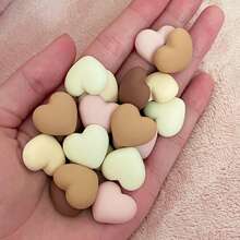 10pcs Elegant Heart-Shaped Magnetic Refrigerator Stickers - Pink, Beige, Brown, White, Gold, Black, Gray, Beige Brown, Brown Gray, Brown Black, Suitable For Room Decor, Valentine's Day, Thanksgiving, Easter, Halloween, Christmas Gifts - Apricot - View 3