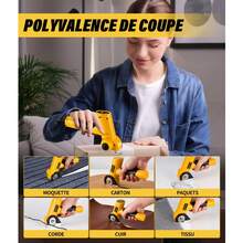 Electric Rotary Cutter With 4V Rechargeable Battery, LED Display For Cardboard, Paper, Leather, Carpet & DIY Crafts - Orange - View 3