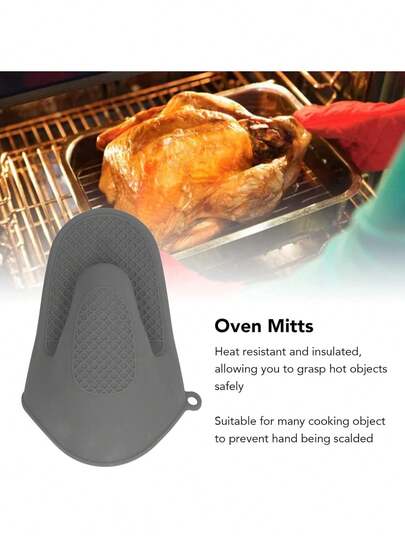 Silikonugnsvantar, 1/2 st miniugnsvantar i gummi, halkfria vattentäta ugnsvantar, förtjockade skållningssäkra matlagningsvantar, för kök, bakning, grill (grå)