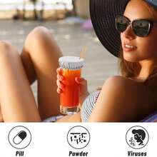 Reusable Drink Sleeve With Straw Hole, Bar/Club/Party Cup Holder, Nightclub Anti-Drugging Cup Sleeve And Lid, Prevents Foreign Objects From Entering The Cup - Multicolor - View 7