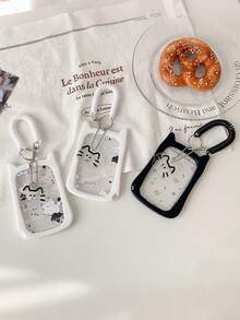 Thick Anti-Fall Cat Silicone Acrylic Photo Card Holder Keychain Student ID Card Campus Card Protective Case Back To School Supplies - Color - View 4