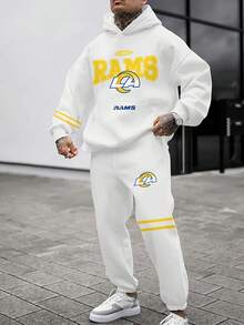 Los A-Ngeles Rams Casual Hoodie Jogging Sweatpants Tracksuit Set, Football Team Men's Tracksuit Set, Men's Game Day Hoodie Set - Multicolor - View 1