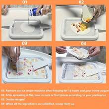 3件套（托盘+2个刮刀）不锈钢手动卷式冰淇淋机套装，家用卷式冰淇淋机，带冷冻托盘和2个刮刀，DIY冰淇淋托盘，不锈钢冷冻甜点机，适合情人节礼物、饮料调制、奶茶店、家庭鸡尾酒、夏季特色饮品、咖啡机、饮料爱好者、派对食品准备，制作清爽创意特色饮品，冰淇淋机，刨冰，冰淇淋，意式冰淇淋机。