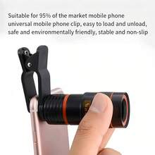 1pc Universal 8X Telephoto Lens Attachment, Clip-On Long Focal Length Lens For Smartphones And Tablets, High Definition Zoom Camera Lens - Multicolor - View 4