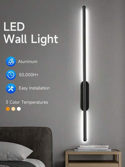 60 cm/80 cm LED-ljusslinga, dimbar vägglampa, spegellampa, badrumsvägglampa, inomhusväggdekorationsarmatur för spegel, badrum, vardagsrum, sovrum, korridor, utställningsrum, läsrum, matsal, bar, sovrum, café, matsal, klädaffär, vardagsrum, museum