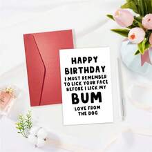 1PC Dog-Themed Funny Birthday Card (With Envelope) - Perfect For Pet Owners/Dog Dads, Small Business Supplies/Birthday Gifts, Unique Greeting Card - Multicolor - View 3