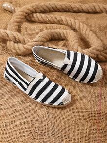 透气、吸湿、防滑编织渔夫鞋，透气、吸湿、防滑亚麻鞋 - 黑與白 - 查看 4