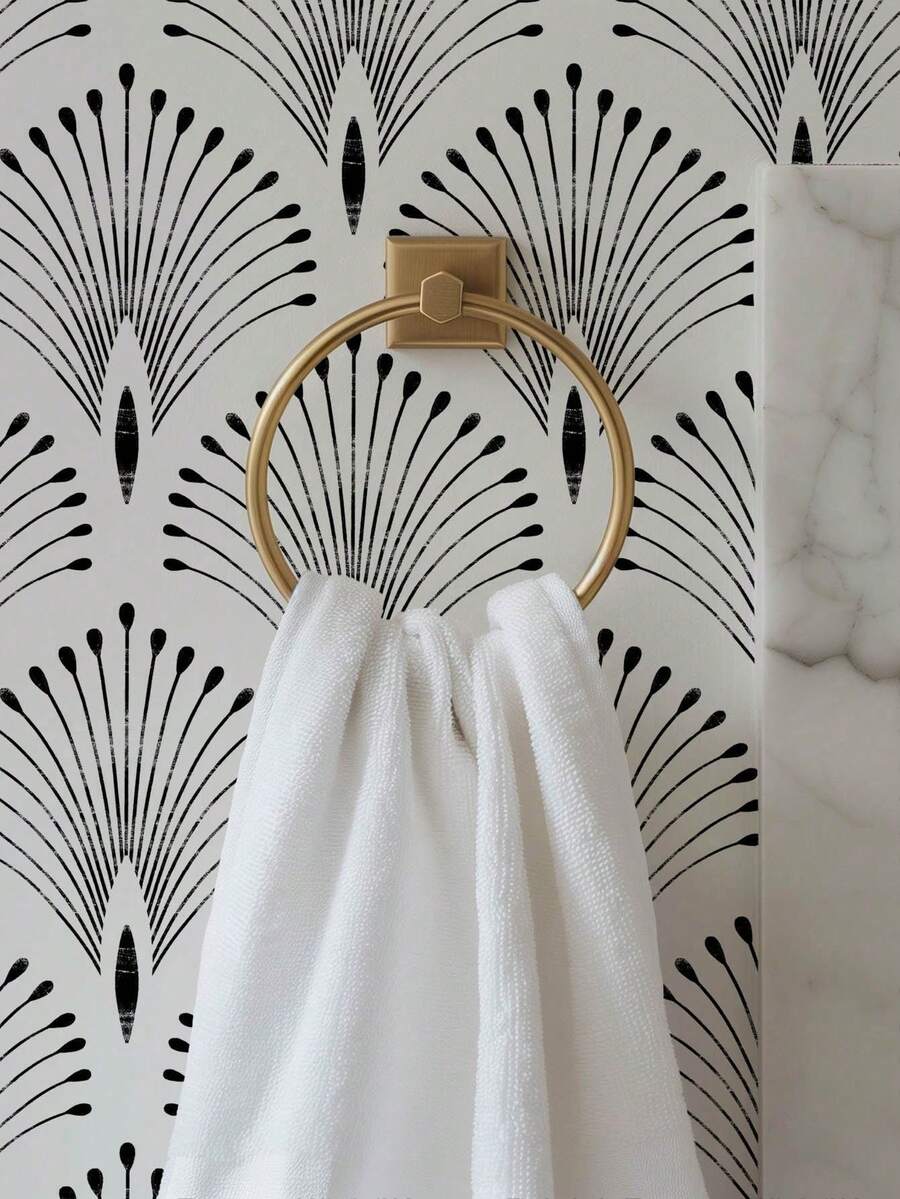 Giấy dán tường họa tiết trừu tượng/hoa văn đen trắng, giấy dán tường kẻ sọc hình học hiện đại có thể tháo rời, tranh trang trí nhà cửa, trang trí phòng, decal dán tường chống thấm nước, tranh tường trang nhã, trang trí nhà cửa, tranh nghệ thuật treo tường, trang trí tường, kích thước 17,7 inch x 9,8 feet.