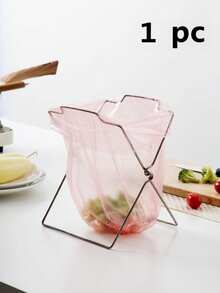 1/2/3pcs Stainless Steel Trash Bag Holder, Folding Kitchen Garbage Bags Storage Rack With Cleaning Cloth Holder - Silver - View 8