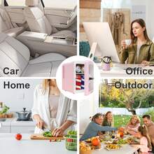 IceBlue 4L Makeup Refrigerator, Valentine's Day Gift Mini Fridge For Cosmetics And Drinks, Car/Home Use (Green/Pink/White/Black), Transparent Window And Chrome Handle - 查看 10