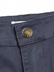 Pantalones casuales con logo bordado para niños, primavera/otoño - Gris - Ver 4
