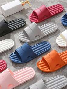 轻便EVA拖鞋，厚底，防滑室内浴室家居软底凉鞋 - 白色 - 查看 2