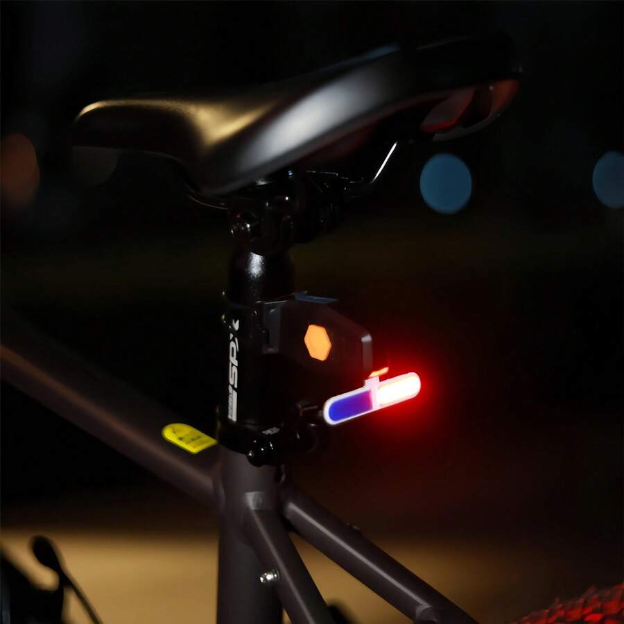 Rear Bicycle Light With Signals, USB Rechargeable, Wireless Remote Control, IPX4 Waterproof, Ultra-Bright LED, Safety Warning, Rear Bicycle Light For Night Riding - Multicolor - View 1