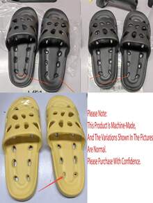 3 đôi dép đi trong nhà tắm unisex, màu trơn, thoáng khí, hở ngón, chất liệu EVA chống trượt thoải mái, thiết kế thoáng khí, không đọng nước bên trong. - Nhiều màu - Xem 12
