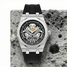 PINTIME 1pc Men's Quartz Watch, 12-Sided Case, Silicone Strap, Hollow Dial, Waterproof Luminous, Fashion Business Calendar Wristwatch, Suitable For All Occasions, Looks Great On Any Man - Một cỡ - Xem 1