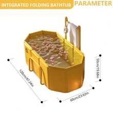 1pc Portable U-Shaped Bathtub, Foldable Design For Easy Use And Storage. Large Size: 47.24*23.62*19.68 Inches, Suitable For 2 People. Equipped With Towel Rack And Bathrobe Rack, Thick Insulation Design To Extend Hot Water Usage Time.