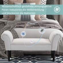 Bed Bench, Upholstered Bench, Seating Bench, Entryway Bench For Bedroom, Load Capacity Up To 130 Kg, Sailcloth, Grey, 102 X 36 X 51 Cm - Grey - View 4