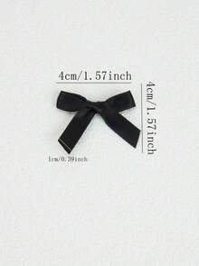 （50个/袋，100个/袋）4厘米丝带蝴蝶结，多种颜色可选，可用于礼品装饰、制作发夹头饰、卷曲礼品包装装饰、婚礼派对发夹，四季皆宜的工艺用品 - 黑色 - 查看 4